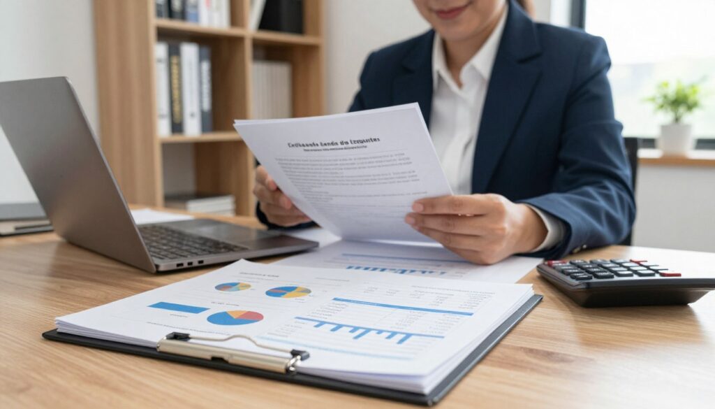 A professional workspace featuring a neatly organized office desk with a laptop, papers, and a calculator, symbolizing a guide to excluded tax-deductible expenses. In the foreground, a close-up of an open folder displaying charts and lists of common expenses that cannot be claimed as tax deductions, designed to look informative and structured. In the middle, a businessperson in professional attire reviews the documents with a focused expression, reflecting a serious but optimistic mood. The background showcases bookshelves filled with accounting and tax-related books, lit by soft natural light from a nearby window, creating a warm and inviting atmosphere. The scene conveys an aura of professionalism, organization, and clarity. A professional workspace featuring a neatly organized office desk with a laptop, papers, and a calculator, symbolizing a guide to excluded tax-deductible expenses. In the foreground, a close-up of an open folder displaying charts and lists of common expenses that cannot be claimed as tax deductions, designed to look informative and structured. In the middle, a businessperson in professional attire reviews the documents with a focused expression, reflecting a serious but optimistic mood. The background showcases bookshelves filled with accounting and tax-related books, lit by soft natural light from a nearby window, creating a warm and inviting atmosphere. The scene conveys an aura of professionalism, organization, and clarity.